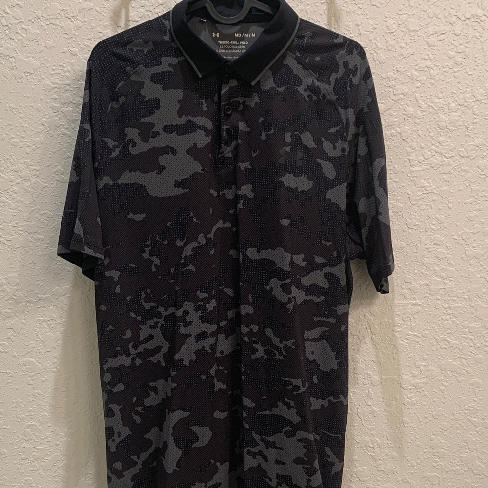 Under Armour Men’s Black & Gray Camo Polo
